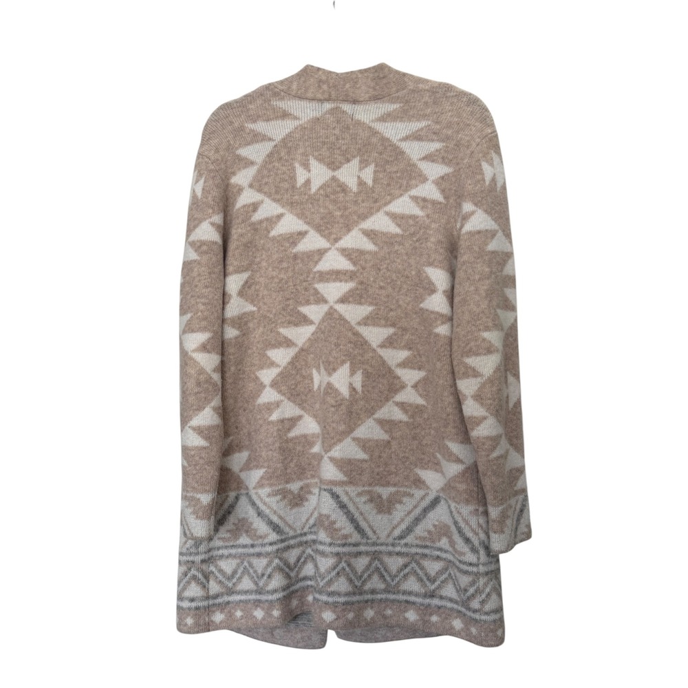 Frye Womens Southwestern Geometric Open Front Cardigan Beige Cream Large - Picture 6 of 8